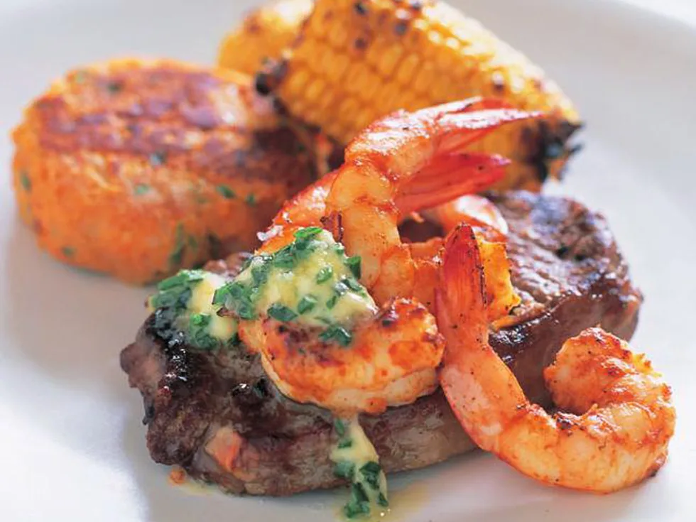BEEF AND REEF WITH KUMARA HASH BROWNS