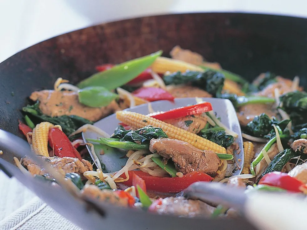 gingered pork with vegetables