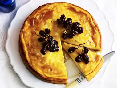 Cheesecake with brandied muscatels