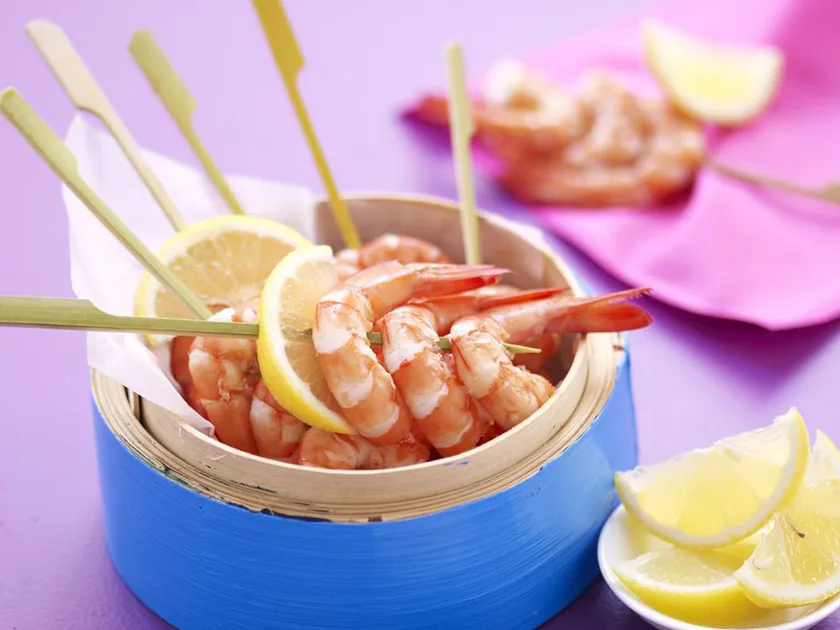 Prawns with sweet chilli mayonnaise