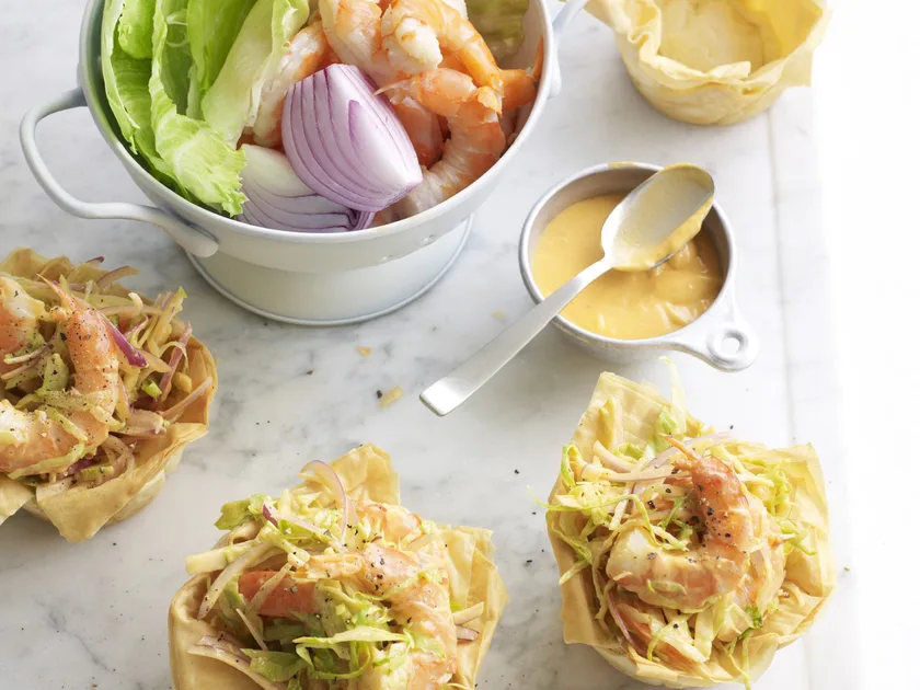 Prawn cocktail in fillo pastry