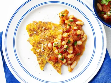 oven-baked rösti with breakfast beans