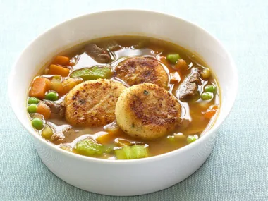 beef and vegetable with potato dumplings