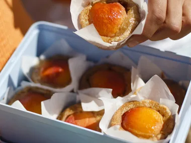 nectarine & ginger sour cream cakes