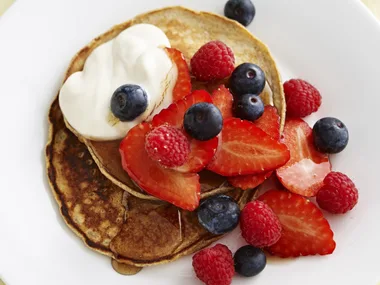 buckwheat pancakes  with mixed berries