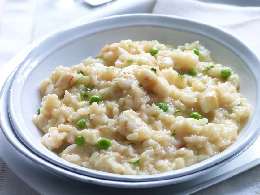 Prawn and pea risotto