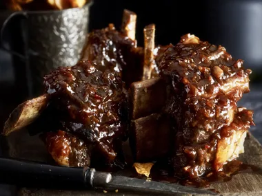 bourbon-glazed beef ribs