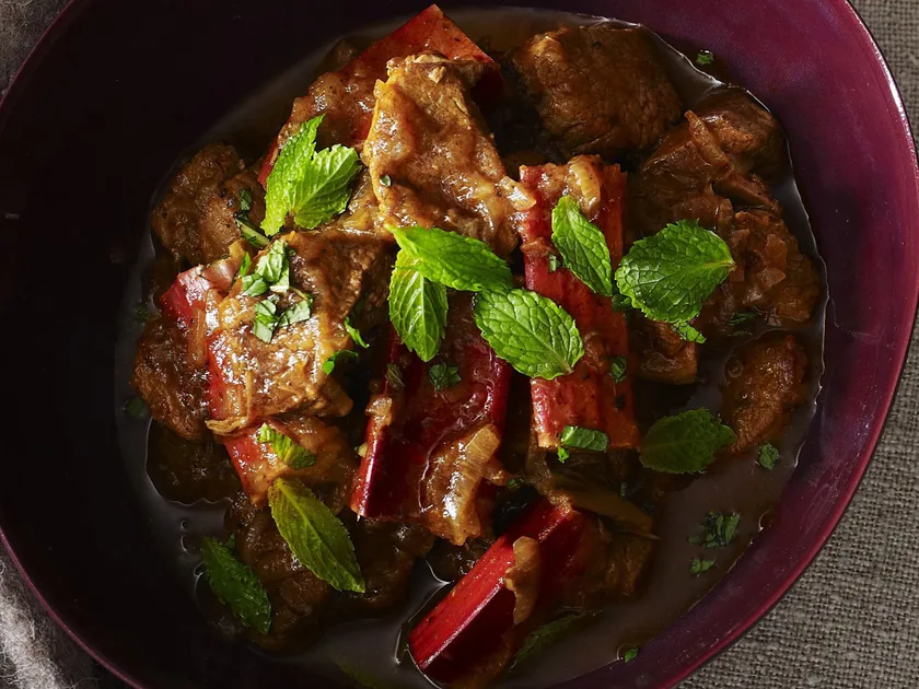Persian lamb and rhubarb stew