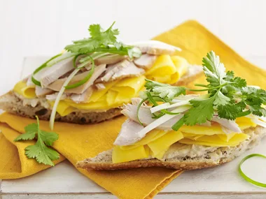 spiced mango chicken baguette