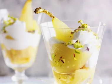 pear and marshmallow trifles