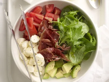 tomato, mozzarella and prosciutto salad