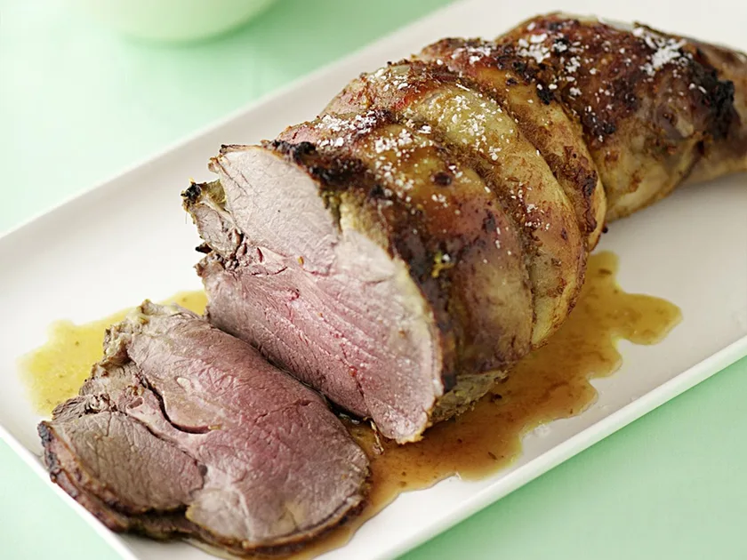 Spiced roast lamb with coconut rice