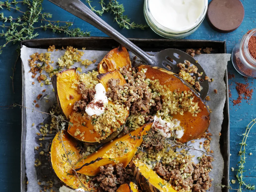 spicy roast pumpkin with lamb