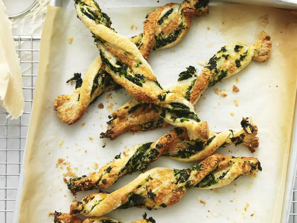 cheese and spinach twists