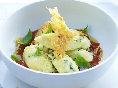 ricotta gnocchi with rich tomato sauce