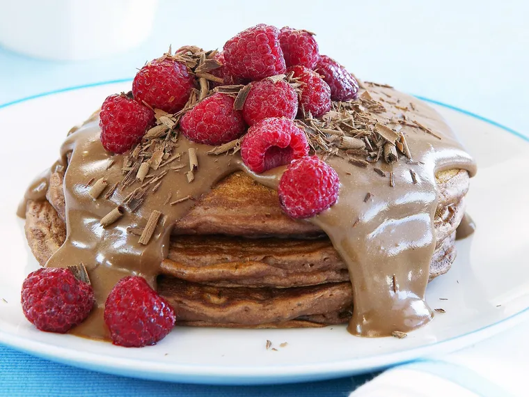 chocolatepancakes with chocolate custard