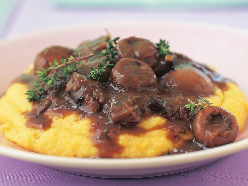 Mixed mushroom ragu with polenta