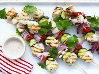 grilled fish kebabs