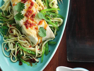 steamed blue-eye trevalla with soy vinaigrette