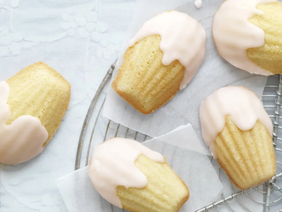 GLAZED ROSEWATER  Madeleines
