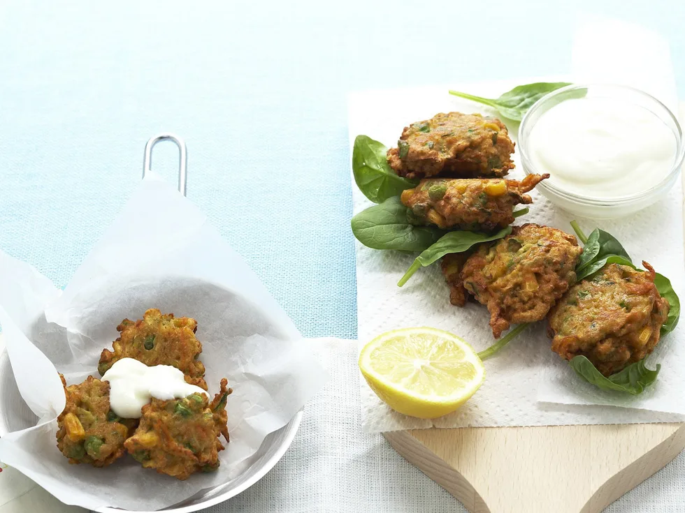 vegetable and chickpea fritters