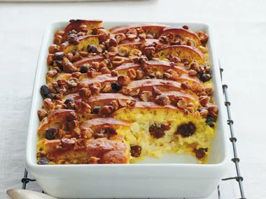 HAZELNUT AND RAISIN BREAD and  Butter  Pudding