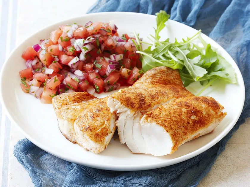 Quick fish with fresh tomato salsa