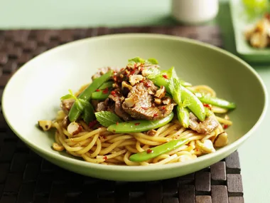 balinese chilli lamb and fried noodles