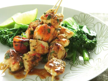 asian seafood skewers