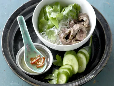 beef and rice noodle salad