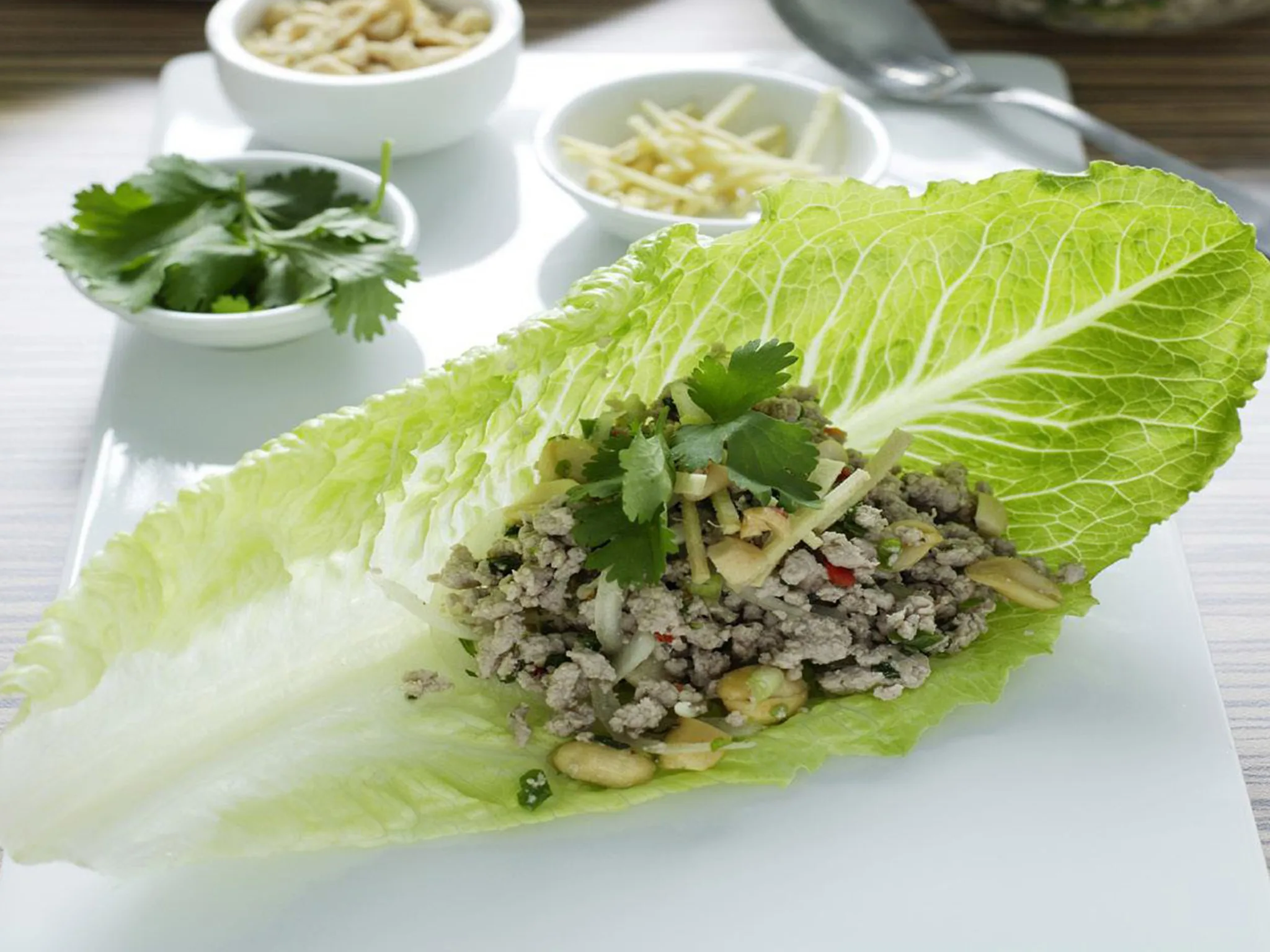 pork, ginger and mint larb