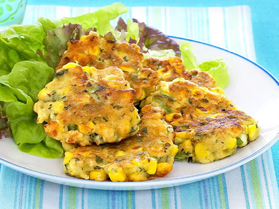 BASIL AND CORN FRITTERS