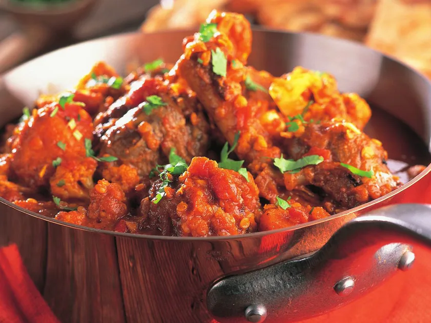 Curried lamb shanks