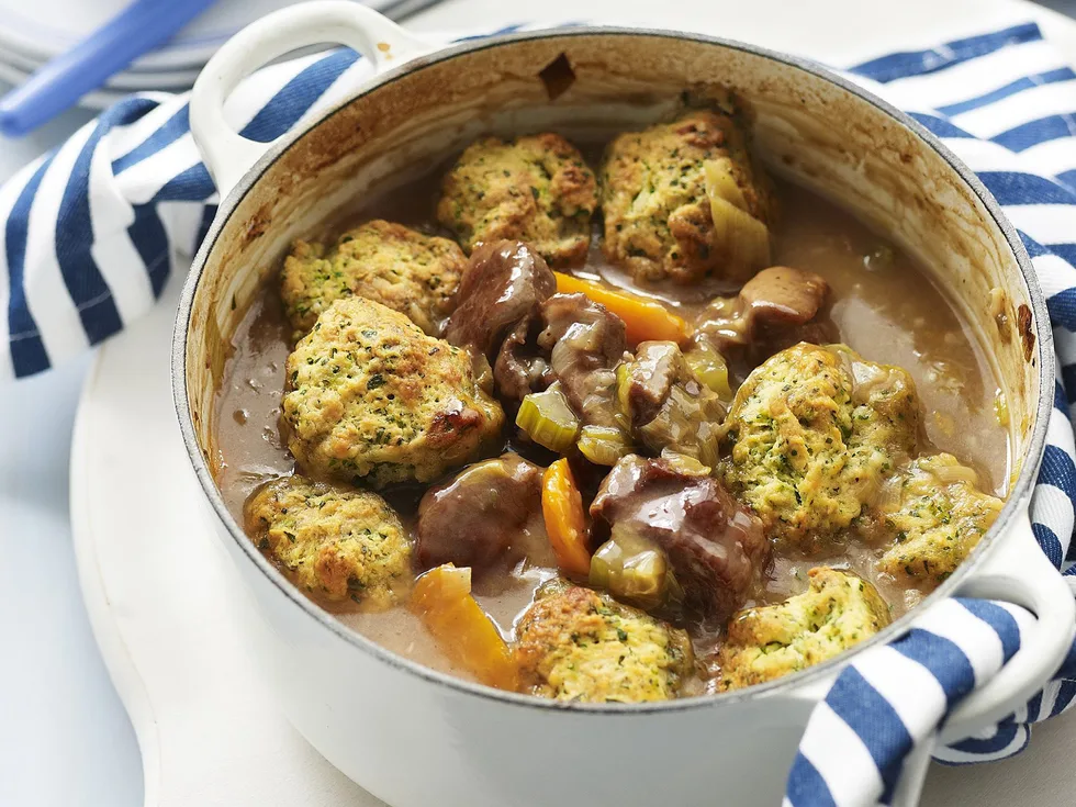 lamb casserole with herb dumplings