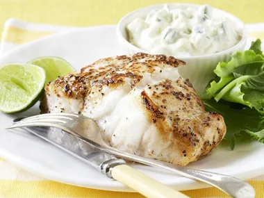 LEMON FISH WITH CUCUMBER RAITA