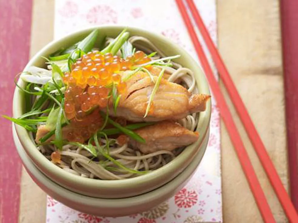 SALMON IN MISO WITH SOBA NOODLES