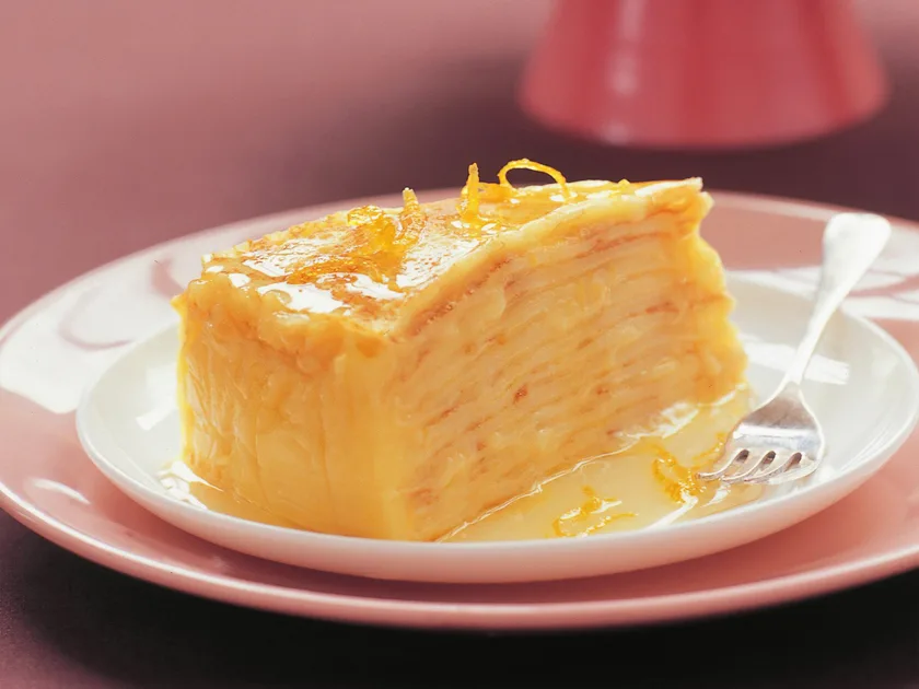 Lemon curd crepe cake