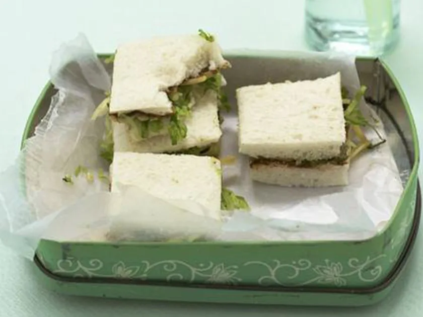Vegemite, cheese and lettuce sandwich