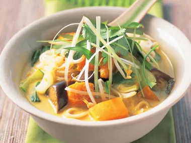 pumpkin and eggplant laksa