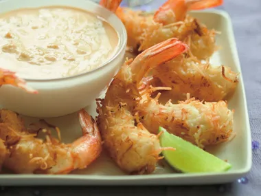 lime and coconut prawns