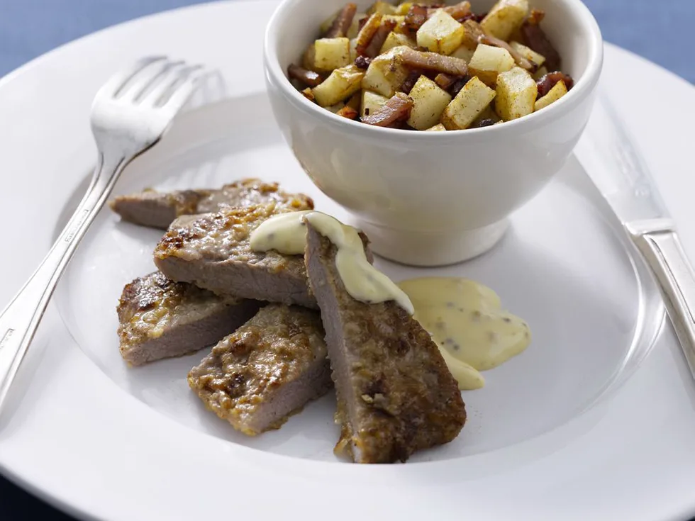 veal schnitzels with mustard cream