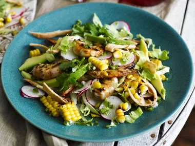 CHAR-GRILLED PRAWN   and Corn Salad
