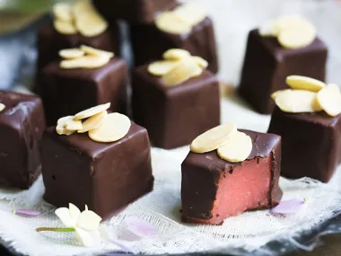 chocolate and rosewater   turkish delight bites