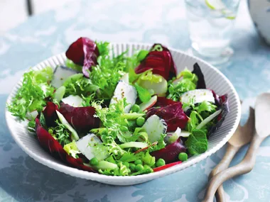 goat cheese, pea and mint salad