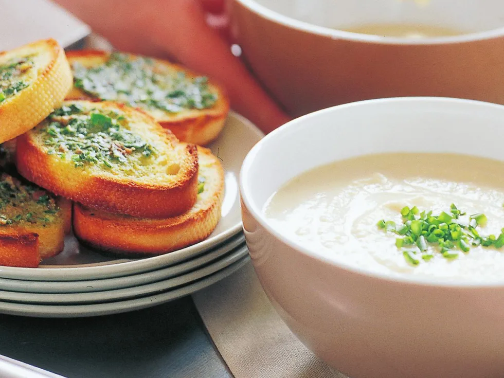 Roasted parsnip and garlic soup