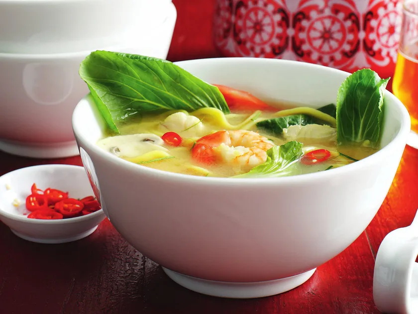Hot and sour seafood noodle soup