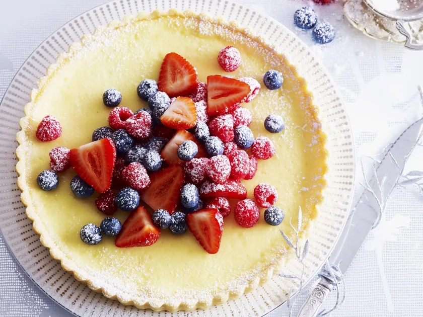 Mixed berry and ricotta tart