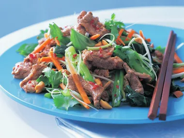 pork, lime and peanut salad
