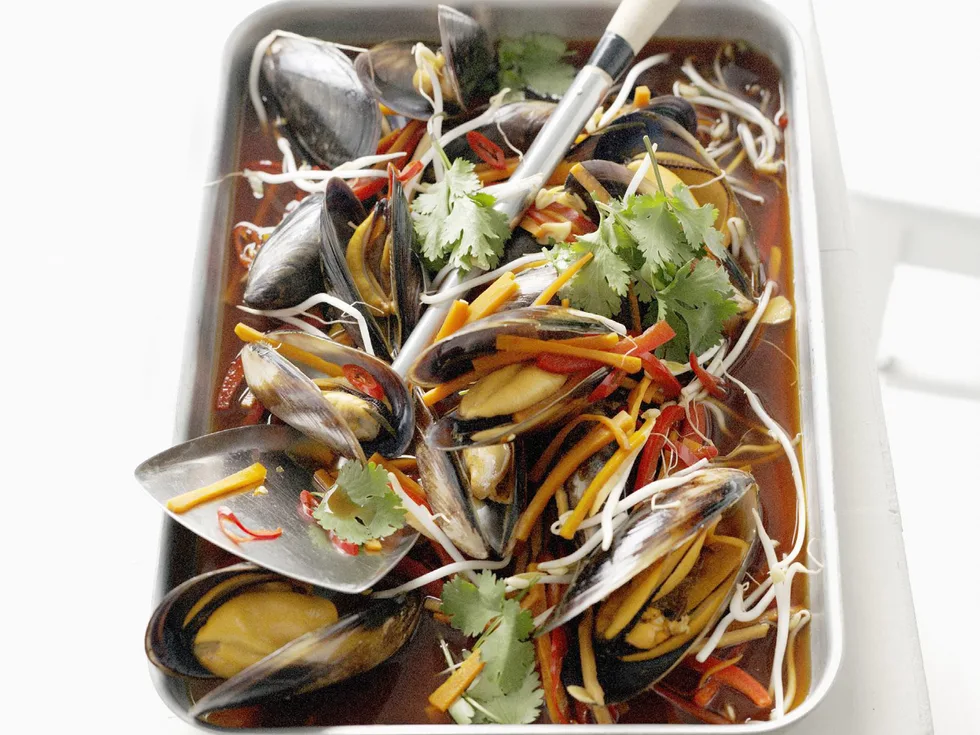 baked mussels infused with asian flavours