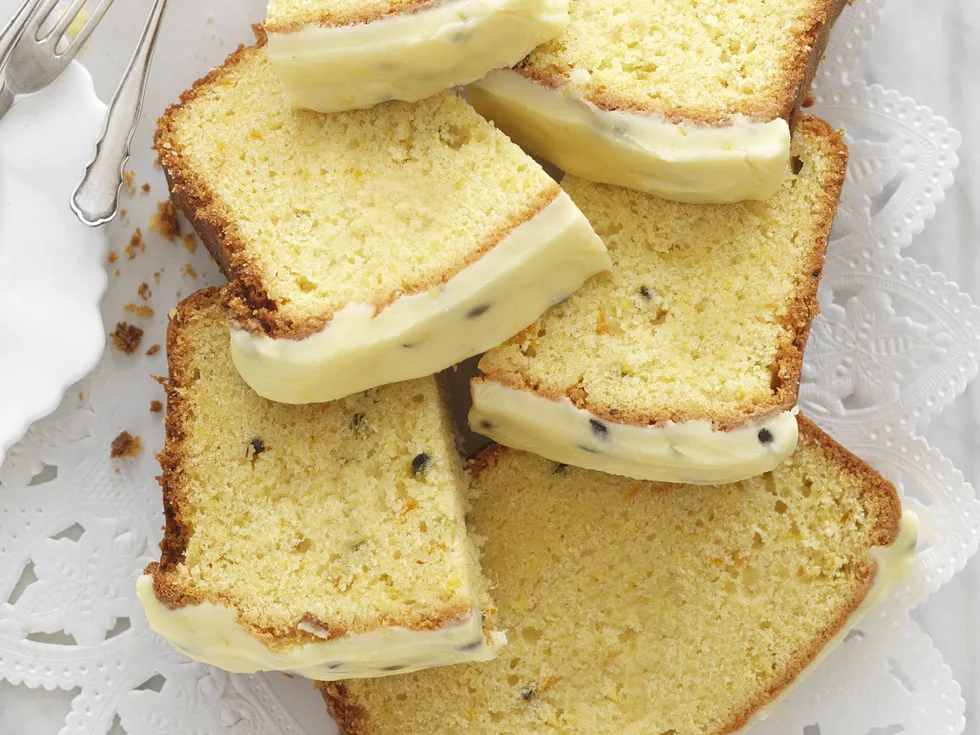ORANGE AND PASSIONFRUIT CAKE with Passionfruit Icing